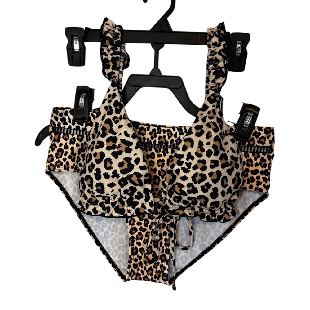 Animal Print Ruffle Swimsuit